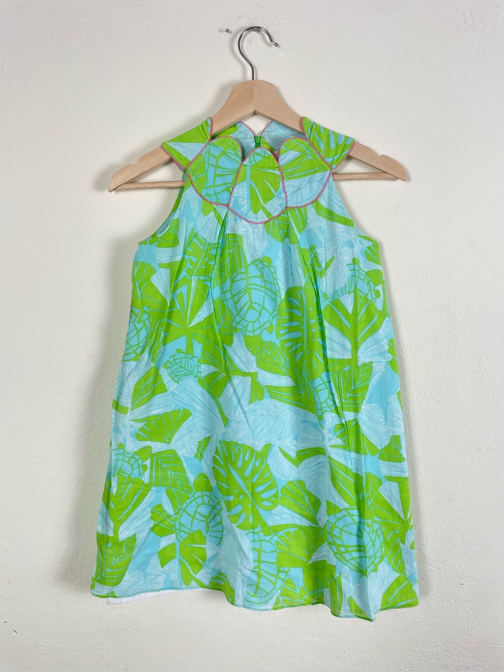 Lilly Pulitzer Girls Size 10 Tropical Palm Leaf Shift Dress Resort Preppy